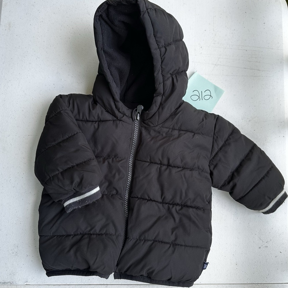 Baby GAP Boys Girls Black Water Resistant Puffer Coat Jacket 6-12 Months Recycle